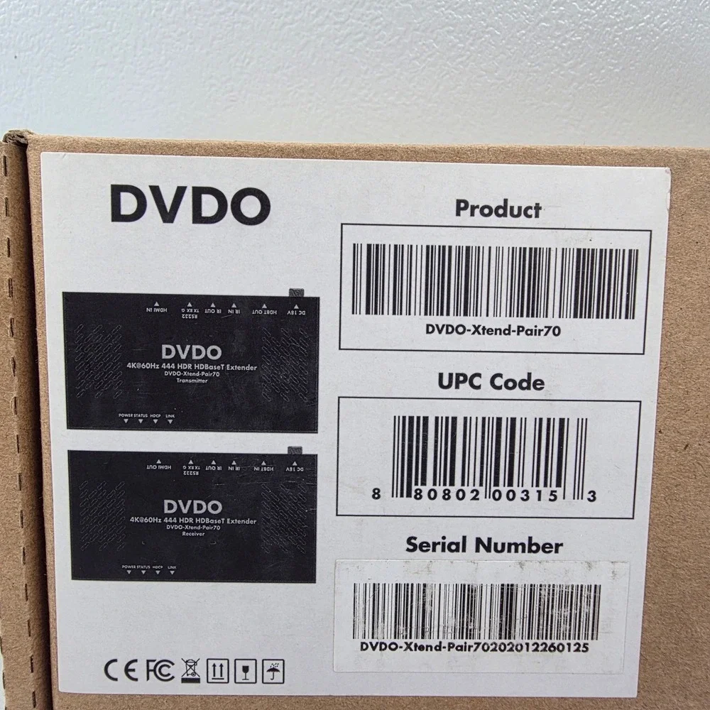 DVDO Xtend-Pair70 4K‎ 60Hz 444 HDR HDBaseT Extender Transmitter Receiver Set NEW